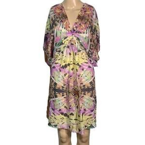 Anthro Leifsdottir Womens Silk Drape Mini Dress Lightweight Colorful Size 4
